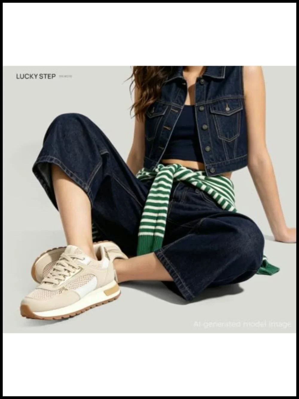 Non Slip Chunky Fashion Sneakers with Dual-Color Laces